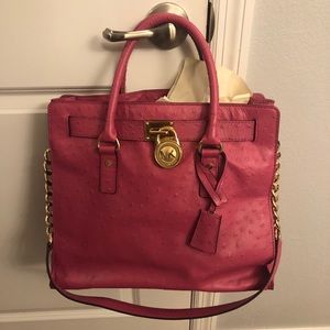 Michael Kors Ostrich Leather Chain Satchel